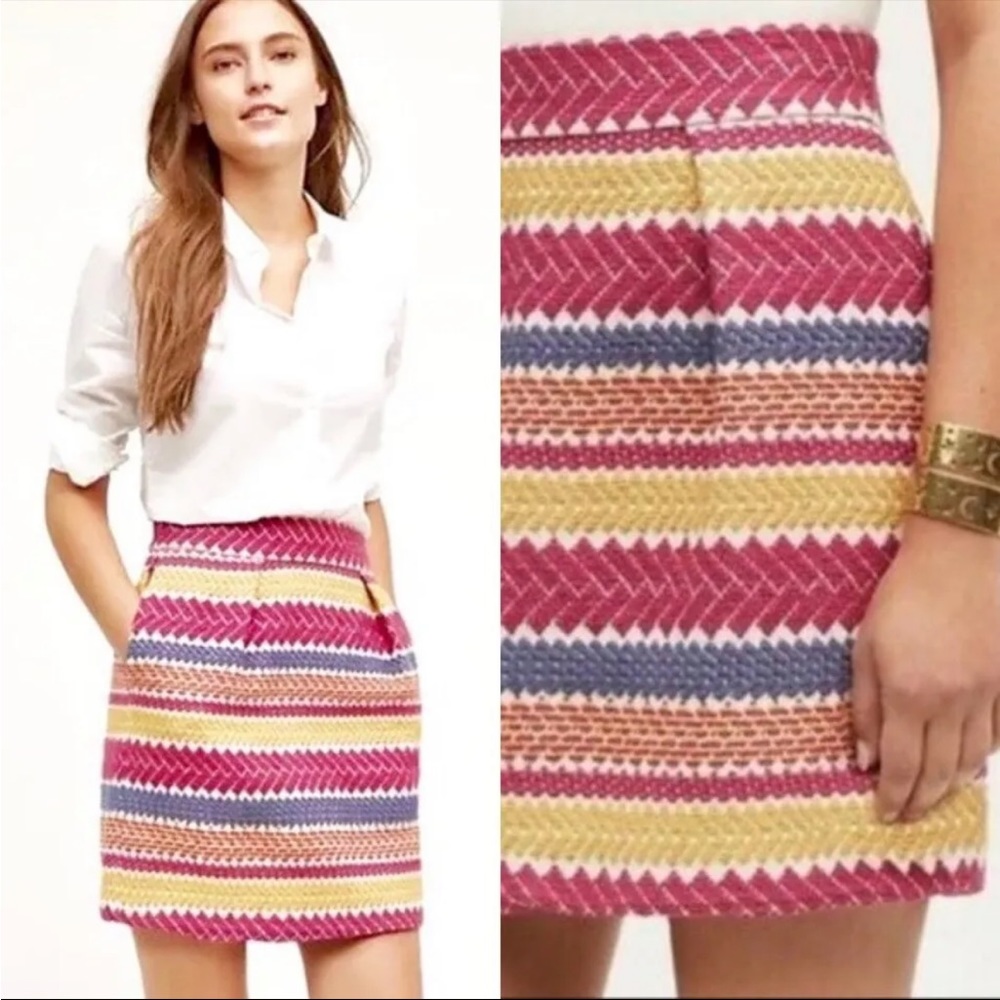 Anthropologie Nomad by Morgan Carper Glistened Geo Skirt Sz XS Jacquard